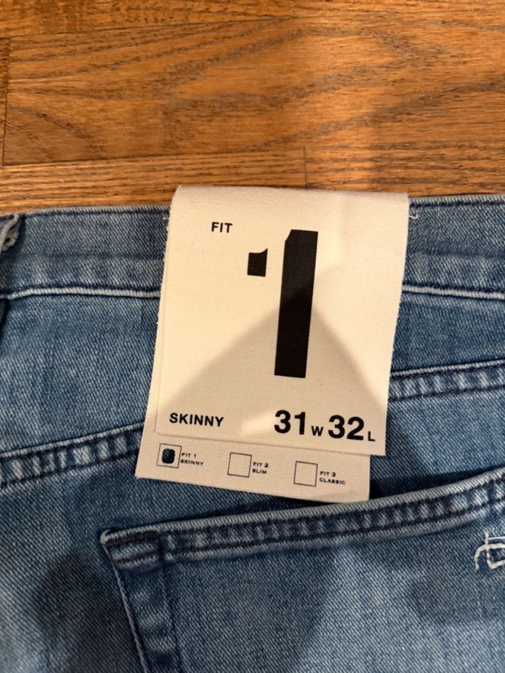 rag & bone Men's Slim Jeans in Light Blue with Knee Distress - Picture 5 of 5